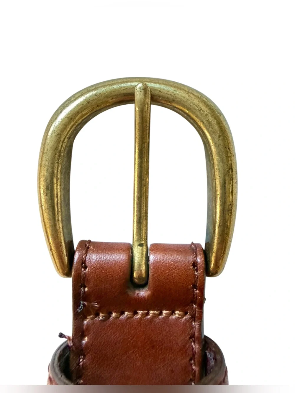 Classic Lands End Mens Braided Leather Belt Brown Mens Size 42 #506